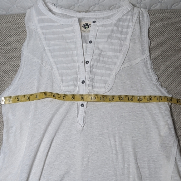 Free People NWOT Say You're Love Tunic sz MED in White Linen/Cotton Blend​​ - Picture 4 of 12
